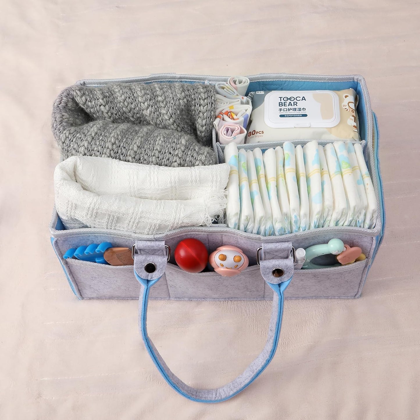 Mr. Pen- Baby Diaper Caddy Organizer, Gray, Medium, Nursery Storage Bin and Car Organizer for Diapers and Baby Wipes