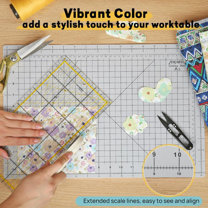 Premium Self Healing Cutting Mat 18'' x 12'', A3 Non-slip Sewing Mat for Quilting, 5-Ply Rotary Cutting Board Double-Sided for Crafts Cutting Fabric Scrapbooking Modeling Projects, Anthracite Gray