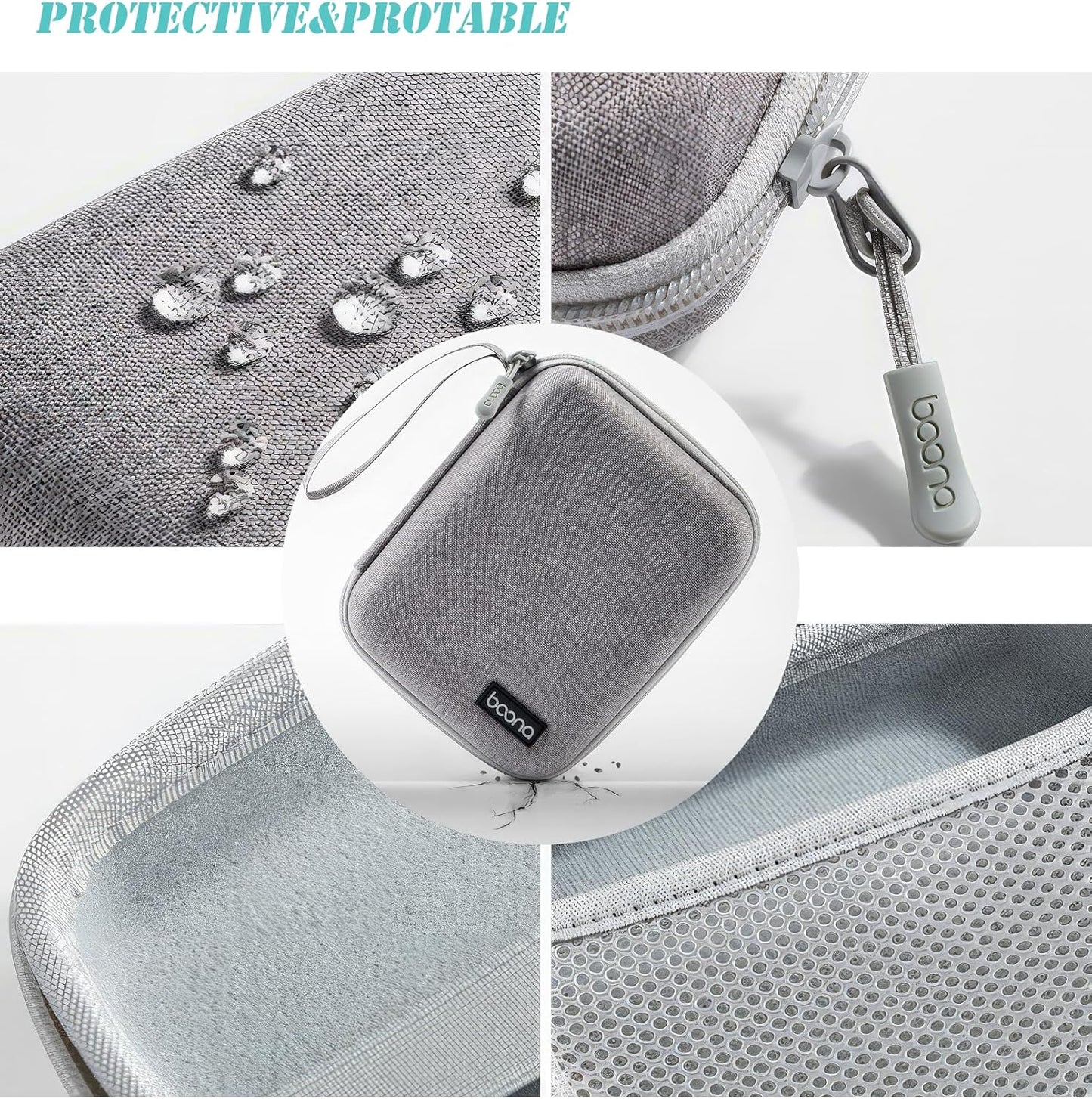 Small Travel Carrying Storage Case, 4.4"x4.4" Charger Organizer, Pouch compatible with MacBook Power Adapter, Laptop Accessories Cables, Cords, USB Drives, Earphones