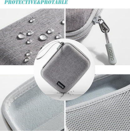 Small Travel Carrying Storage Case, 4.4"x4.4" Charger Organizer, Pouch compatible with MacBook Power Adapter, Laptop Accessories Cables, Cords, USB Drives, Earphones