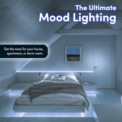 Luminoodle Color Bias Lighting, USB TV and Monitor Backlight LED Strip Lights Kit with Dimmer, Remote - 6.6 ft for 24" to 60" TV - Medium