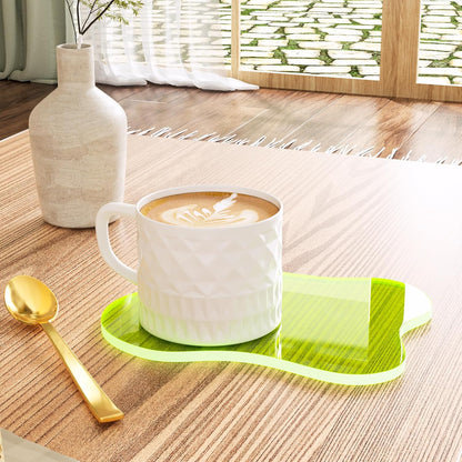 Acrylic Coaster Decorative Plates, Irregular Bar Drink Coaster, Clear Cloud Shape Coffee Cup Coaster, Perfect for Tabletop Protection and Accessories Display.(Gold)