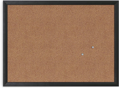U Brands Cork Bulletin Board, 17" x 23", Black Wood Frame