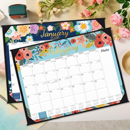 2026-2027 Desk Calendar - Large Desk Calendar 2026-2027, JUL 2026 - DEC 2027, 22" x 17", 18 Months Calendar Large, Desk/Wall Calendar 2-IN-1 with Corner Protectors, Desk Pad, To-Do List & Notes - Blue