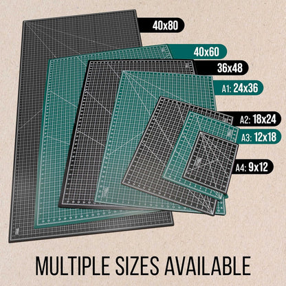 U.S. Art Supply 36" x 48" Self-Healing Cutting Mat 5-Ply - Double-Sided Green/Black Craft Mat, Non-Slip Cutting Mats for Crafts, Sewing, Quilting, Scrapbooking