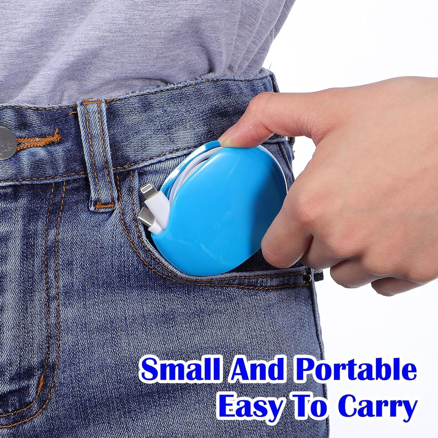 2 PCS Cord Reel Cord Retractor Automatic, Retractable Hidden Cable Reels, Small Roll Winder Case for USB Cable Headset Data Charger Cables Organization, No More Tangled