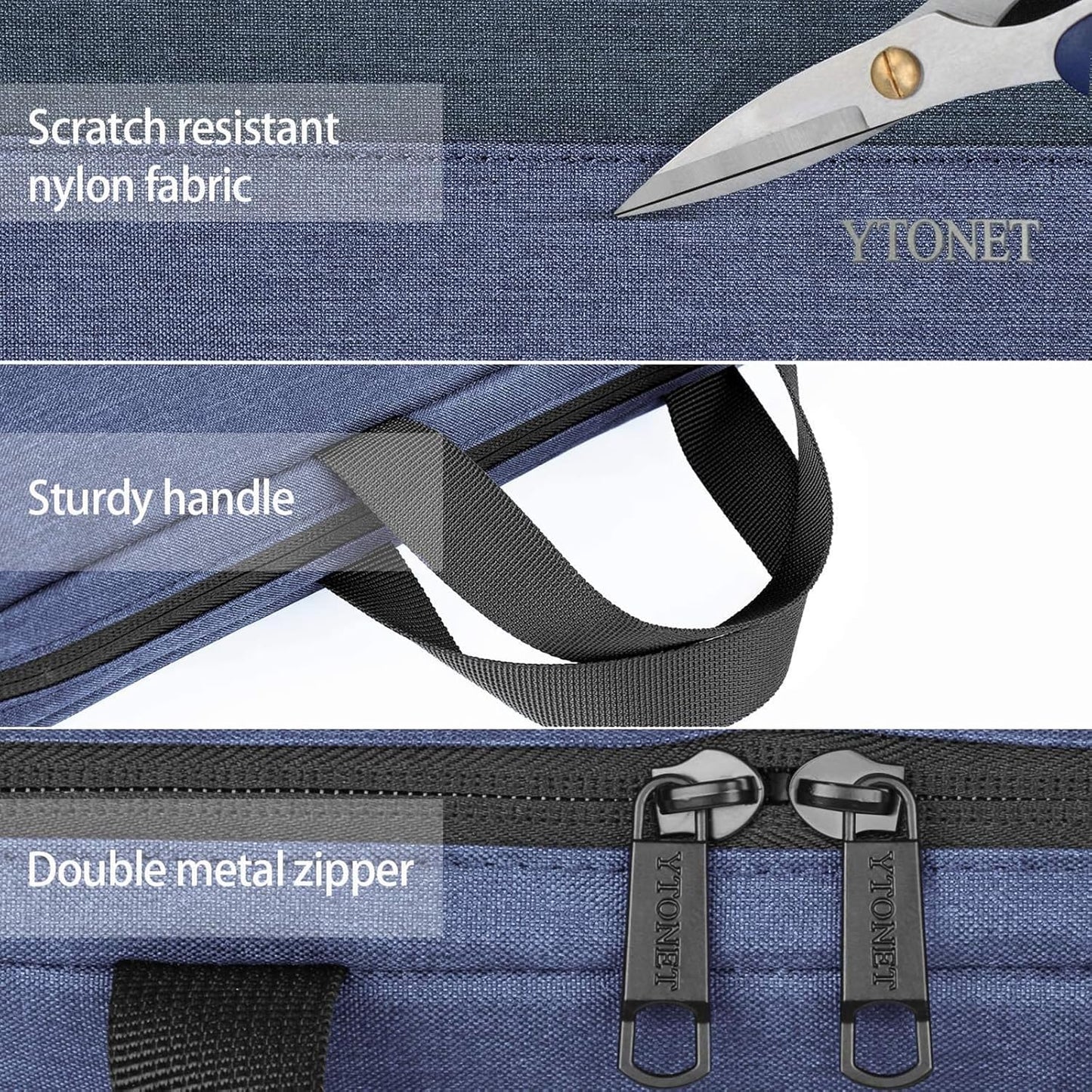 Ytonet Laptop Case, 15.6 inch TSA Laptop Sleeve Computer Bag Water Resistant Computer Case Carrying Cover Compatible for Lenovo, HP, Dell, Asus Notebook, Gifts for Men Women, Grey