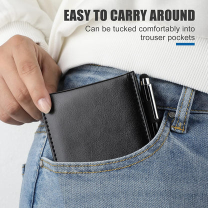 Outus 10 Pcs Mini Pocket Notepad Holder Set Included Small Leather Pocket Notebook Holder with 50 Lined Sheets, Metal Pen, 8 Pcs 3 x 5 Inch Memo Book Refills, 30 Lined Paper Per Note Pad (Black)