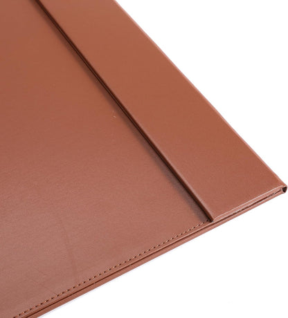 24" x 18" Leather Desk Blotter with Top Rail for Writing Leather Executive Desk Pad Protector Desk Mat for Office Home Workplace Black