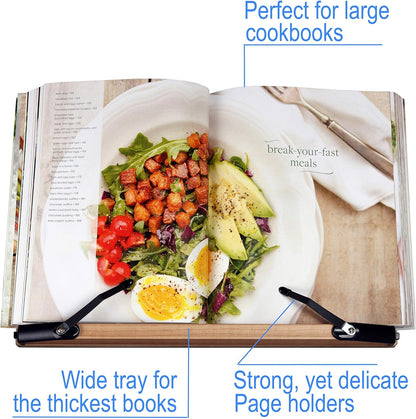 BS1500 11.8x8.5 Portable Adjustable Foldable Bookstand Holder for Reading Hands Free Large Thick Heavy Textbooks Cookbooks Tablets