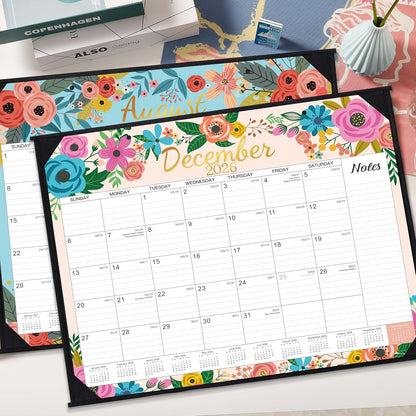 2026-2027 Desk Calendar - Large Desk Calendar 2026-2027, JUL 2026 - DEC 2027, 22" x 17", 18 Months Calendar Large, Desk/Wall Calendar 2-IN-1 with Corner Protectors, Desk Pad, To-Do List & Notes - Blue