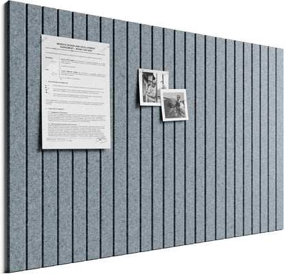 Bumusty Large Cork Board Alternative-48 x 36" Felt Bulletin Board Tiles, with 30 Pushpins, 70 Adhesive Tabs, Fine-Stripe 12-Pack, Cork Boards for Office Push Pin Board Felt Board-Oatmeal