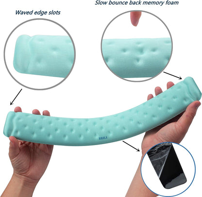 BRILA Memory Foam Mouse & Keyboard Wrist Rest Support Pad Cushion Set for Computer, Laptop, Office Work, PC Gaming - Massage Holes Design - Easy Typing Wrist Pain Relief (Nebula)