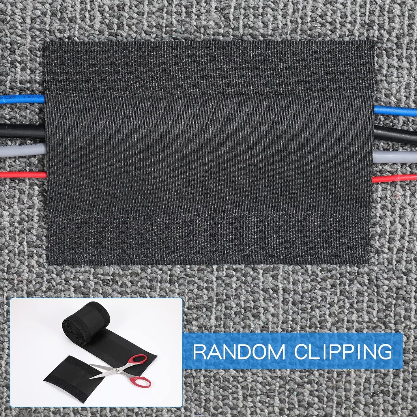 WILLBOND Carpet Cord Cover Cable Protector Floor Cover Cable Protector Management Only for Commercial Office Carpet(19.69 ft,Black)