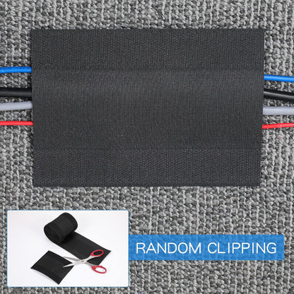WILLBOND Carpet Cord Cover Cable Protector Floor Cover Cable Protector Management Only for Commercial Office Carpet(19.69 ft,Black)
