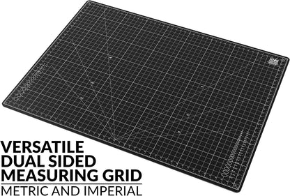 XNM Premium Self Healing Cutting Mat - 18 Inches by 24 inches - A2, 3 Layer Quality PVC Construction - Dual Sided, Imperial and Metric Grid Lines - Perfect for Cutting, Sewing, and Crafts