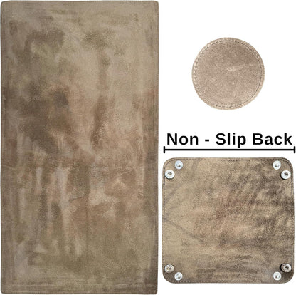 Leather Desk Mat Desk Pad - Full Grain (32x16) Leather Desk Cover Blotter & Protector - Large Computer Keyboard Gaming Table Mat - Desktop Accessories Mouse Pad for Laptop, Office & Home