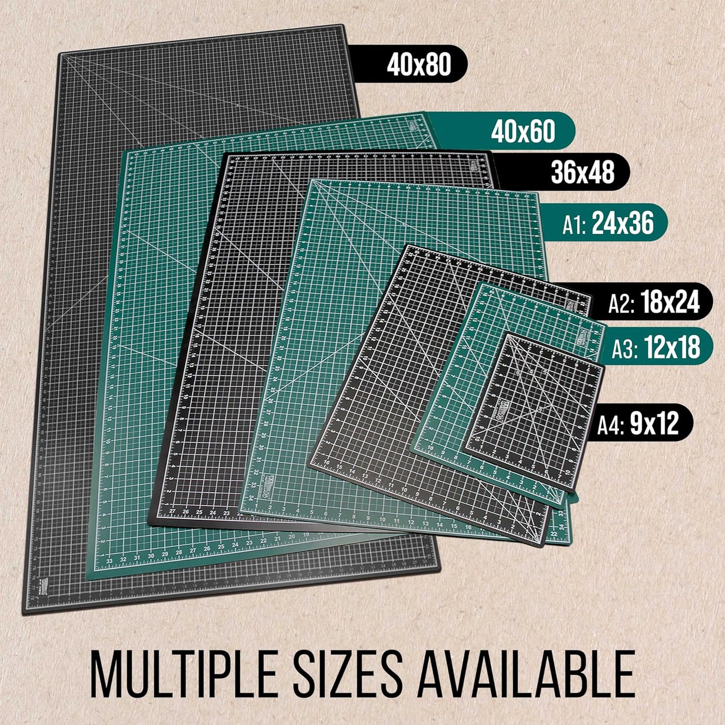 U.S. Art Supply 18" x 24" Self-Healing Cutting Mat 5-Ply - Double-Sided Pink/Blue Craft Mat, Non-Slip Cutting Mats for Crafts, Sewing, Quilting, Scrapbooking