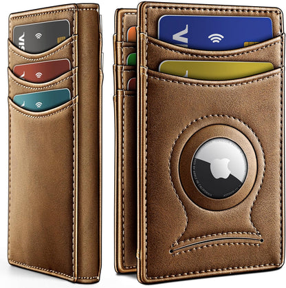BULLIANT Men Airtag Wallet,Slim Wallet Money Clip Card Holder Magnetic Closure 12 Cards in Front Pocket RFID Blocking