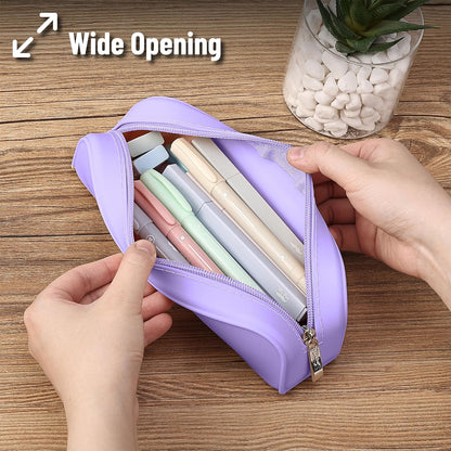 Mr. Pen- Silicone Pencil Case, Aesthetic Pencil Bag for Women, Makeup Pouch, Multifunctional Pouch for Stationery, Cosmetics and Electrical Goods Storage