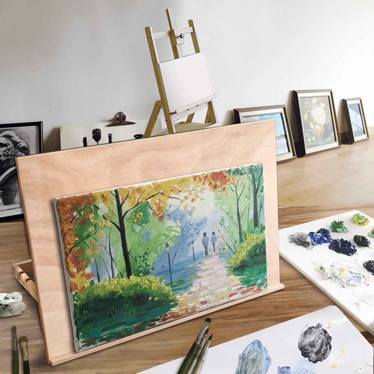 Falling in Art 5-Position Wood Drafting Table Easel Drawing and Sketching Board, 16 1/2 Inches by 12 1/8 Inches