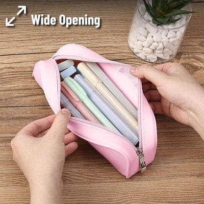 Mr. Pen- Silicone Pencil Case, Aesthetic Pencil Bag for Women, Makeup Pouch, Multifunctional Pouch for Stationery, Cosmetics and Electrical Goods Storage