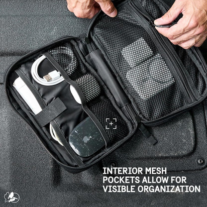 Pelican Electronic Organizer Travel Case - Portable Storage Bag with Multiple Storage Mesh Pockets for Cables, Chargers, Power Bank, AirPods - Black