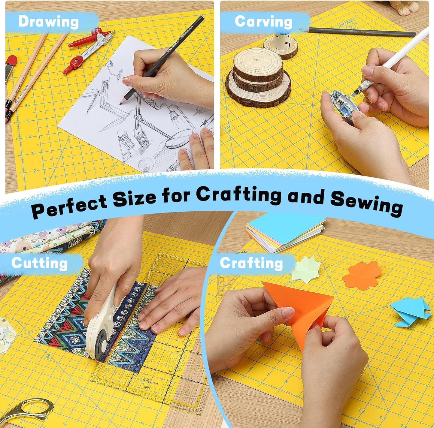 Premium Self Healing Cutting Mat 18'' x 12'', A3 Non-slip Sewing Mat for Quilting, 5-Ply Rotary Cutting Board Double-Sided for Crafts Cutting Fabric Scrapbooking Modeling Projects, Anthracite Gray