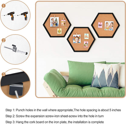 Cork Board Tiles - 4 Packs Adhesive Corkboards for Wall, Small Cork Board Squares Decorative for Office, School & Home
