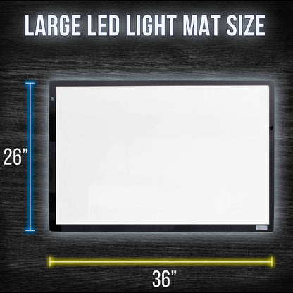 U.S. Art Supply Lightmaster USB Powered 18.75" Diagonal Pro Artist Size (A4) 9"x12" LED Lightbox Board - 5-Volt Light Bright Thin 3/8" Profile LED Light Box Pad with 110V AC Power Adapter, USB Adapter