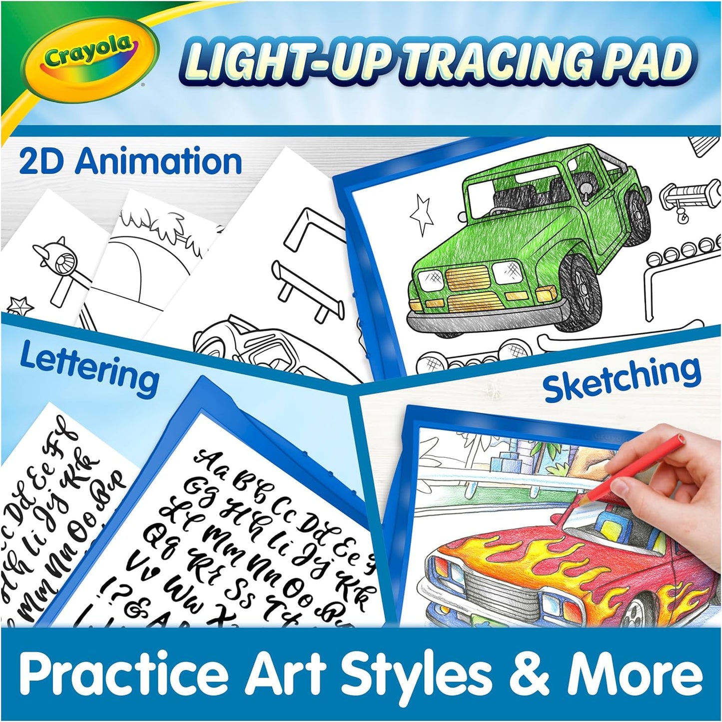 Crayola Light Up Tracing Pad Pink, Best Birthday Gifts for Girls & Boys, 6, 7, 8 Year Olds, Kids Toys, Light Box Art Kit for Kids [Amazon Exclusive]