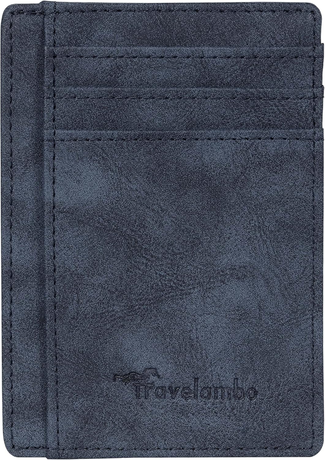 Travelambo Slim Wallet Front Pocket Minimalist Leather RFID Blocking Medium Size