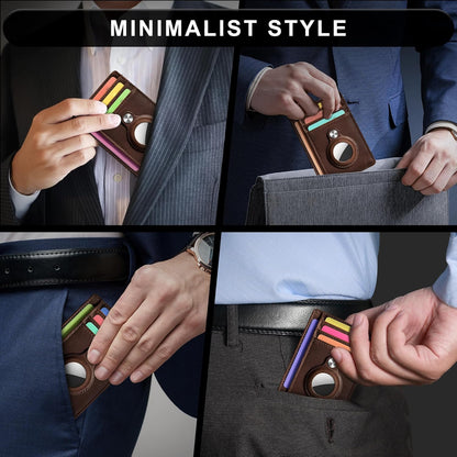 Slim Minimalist Front Pocket Air Tag Wallet, RFID Blocking Card Holder Wallet with Airtag Holder