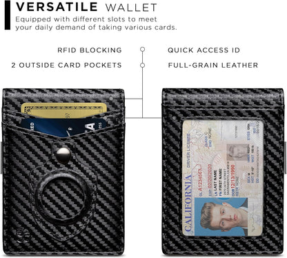 SERMAN BRANDS Money Clip Wallet - Mens Wallets slim Front Pocket RFID Blocking Card Holder Minimalist Mini Bifold