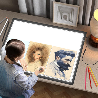 Mlife A2 LED Light Pad for Diamond Art Painting Light Board with 3 Brightness, Tracing Light Board with USB Cable & 4 Fasten Clips for Sketching, Animation, Drawing, Diamond Art Painting Supplies