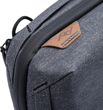 Peak Design Small Tech Pouch, Black, Electronics Organizer for Travel or Everyday Carry, Origami-Style Storage, Cable Pass-Through, Weatherproof Recycled Nylon, Gear Carry Bag for Men and Women