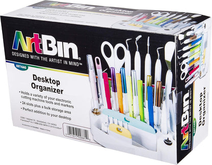 ArtBin 6974AG Desktop Accessory Storage with 24 Slots, [1] Art & Craft Organizer, White