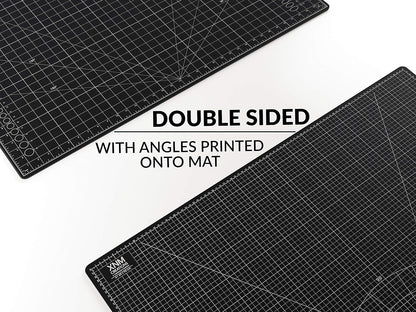 XNM Premium Self Healing Cutting Mat - 18 Inches by 24 inches - A2, 3 Layer Quality PVC Construction - Dual Sided, Imperial and Metric Grid Lines - Perfect for Cutting, Sewing, and Crafts