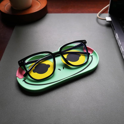 Funny Glasses Tray – Quirky Eyeglass Holder for Desk, Nightstand or Dresser – Unique Home & Office Organizer Gift for Spectacle Wearers – Fox