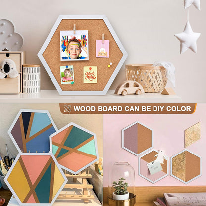 Cork Board Tiles - 4 Packs Adhesive Corkboards for Wall, Small Cork Board Squares Decorative for Office, School & Home