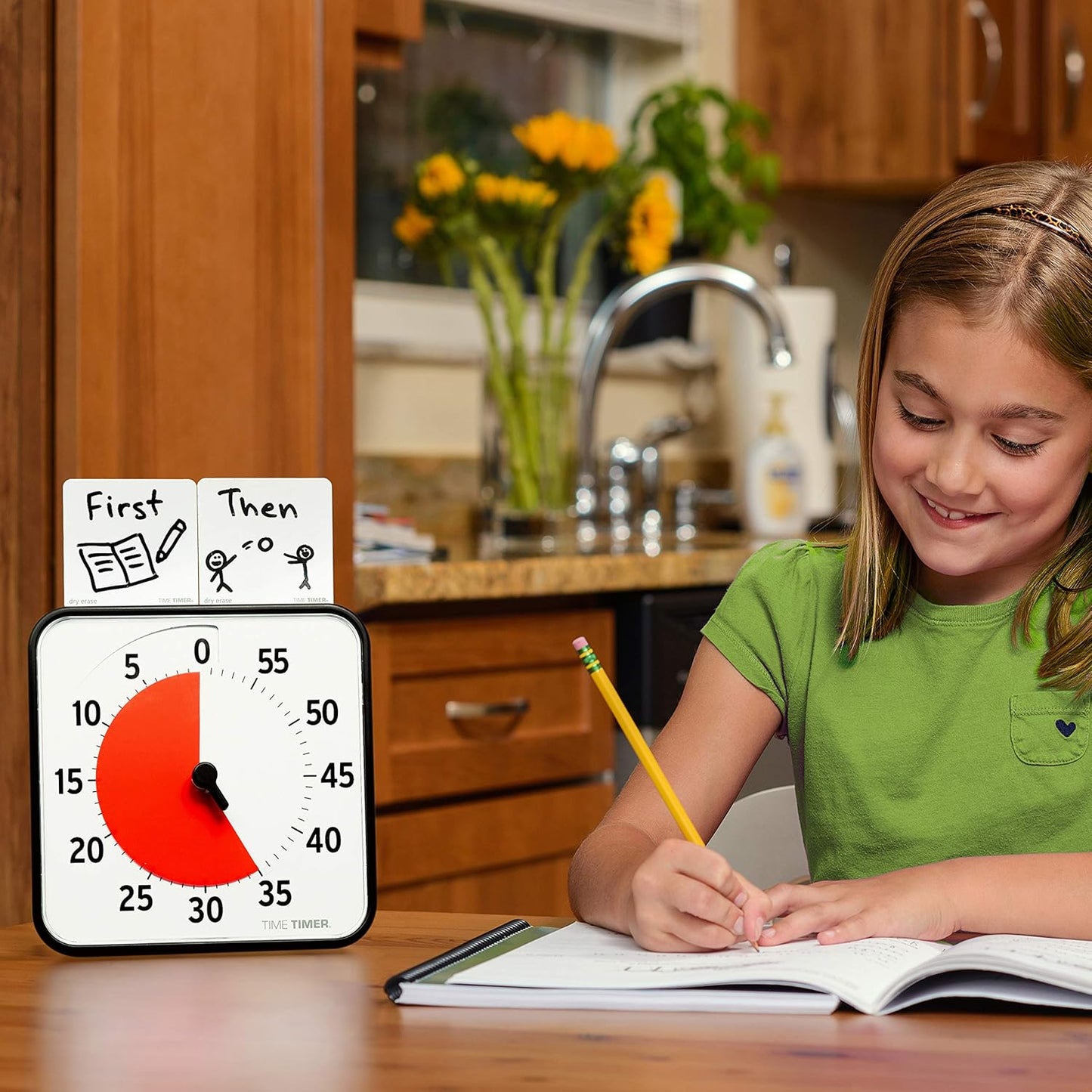 TIME TIMER 12 inch Visual Timer 60 Minute Kids Desk Countdown Clock with Dry Erase Activity Card, Also Magnetic for Classroom, Homeschooling Study Tool, Task Reminder, Home and Kitchen Timer