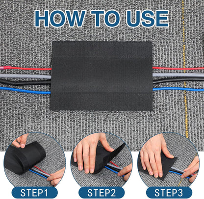 WILLBOND Carpet Cord Cover Cable Protector Floor Cover Cable Protector Management Only for Commercial Office Carpet(19.69 ft,Black)