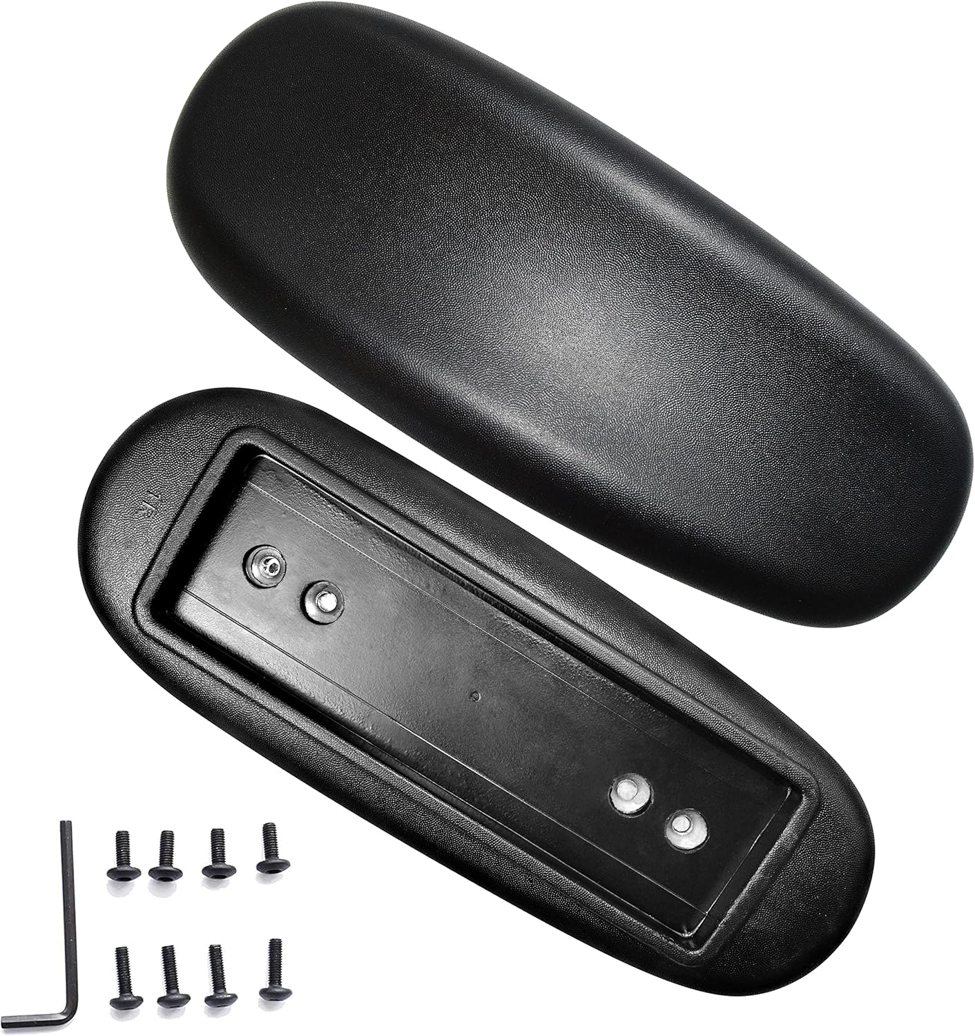 MySit Office Chair Armrest Replacement Arm Pads Univeral 4" Mounting Hole (Set of 2) Black