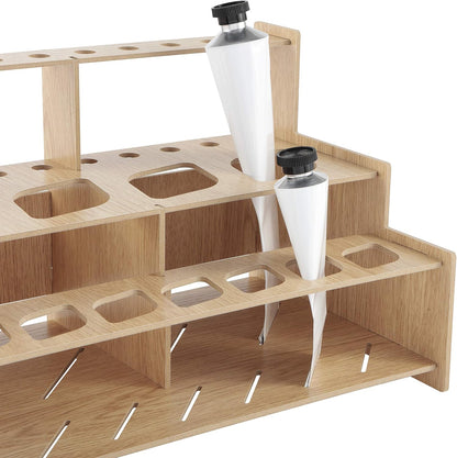 HG Art Concepts Mezzo Artist Drawing Rack - Wood Grain Laminate Multi Layer Desk Stand Professional Storage Display Organizer for Pens, Pencils, Drafting and all other Drawing Tools