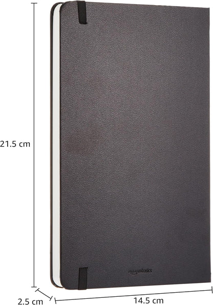 Amazon Basics Classic Grid Notebook for Writing and Note Taking, Hardcover, Graph Ruled, 240 Pages, 5" x 8.25", Black