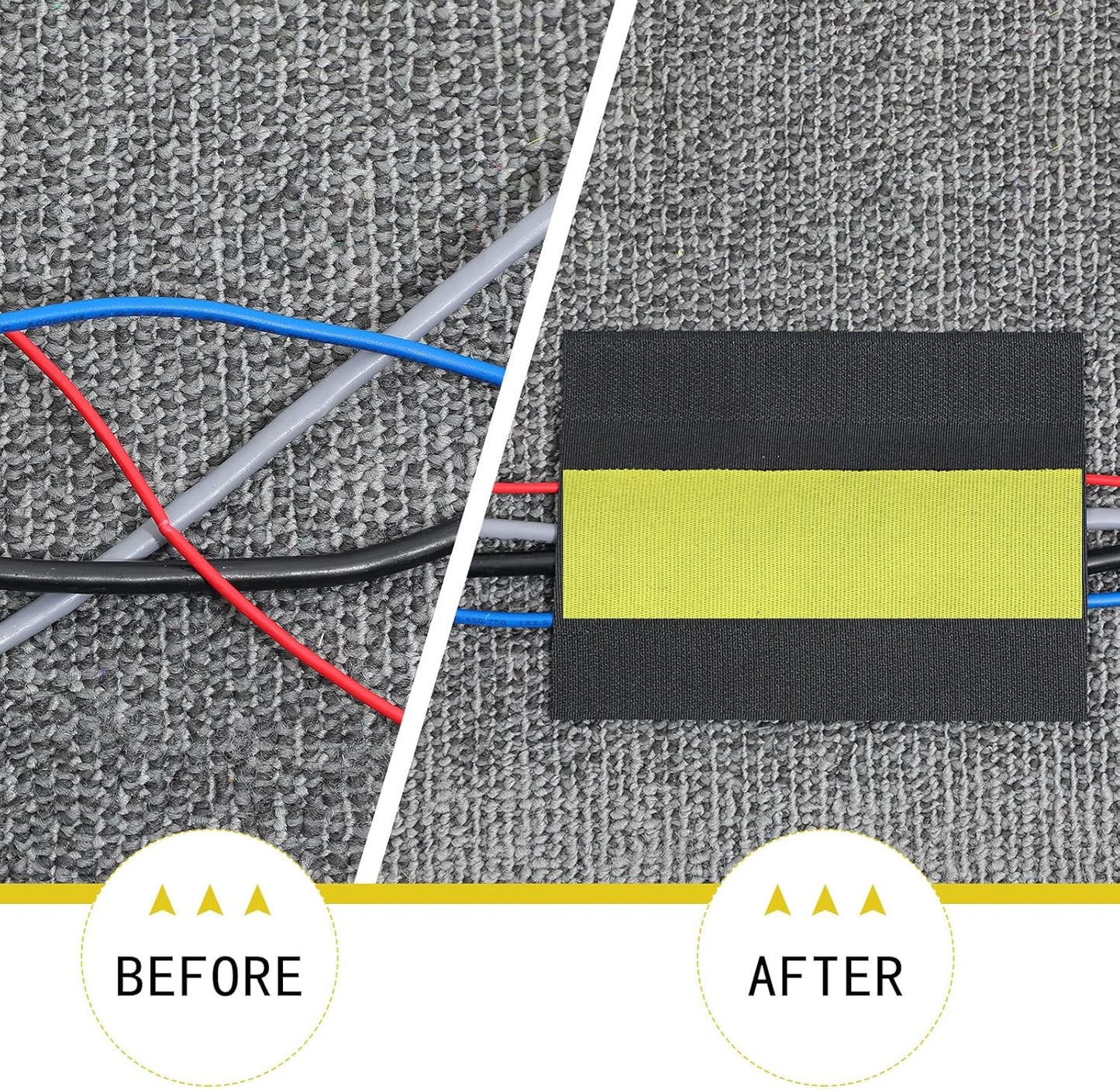 WILLBOND Carpet Cord Cover Cable Protector Floor Cover Cable Protector Management Only for Commercial Office Carpet(19.69 ft,Black)
