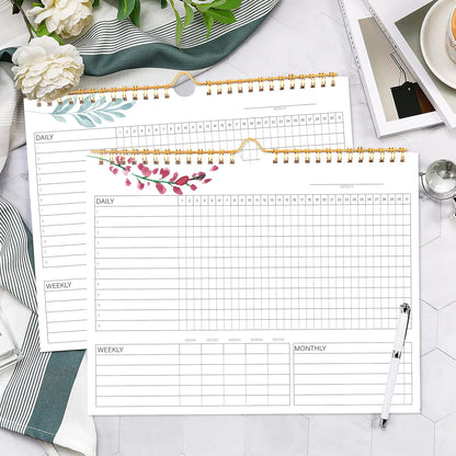 Habit Tracker Calendar- 12 Months Undated Daily, Weekly & Monthly Habit Tracker Journal, Writable Habits Track Calendar for Goal Setting, Boost Productivity, Workout Motivation & Self Care Tool