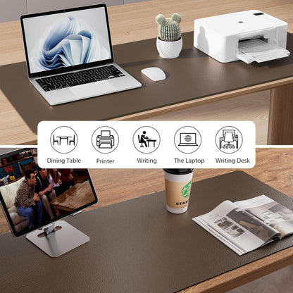 Aothia Non-Slip PU Leather Waterproof Laptop Desk Pad Protector, Blotter Mat, Writing and Mouse Pad for Office & Home, Beige, 23.6" x 13.7" - Colors A