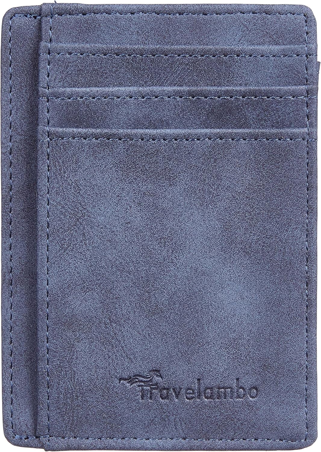 Travelambo Slim Wallet Front Pocket Minimalist Leather RFID Blocking Medium Size