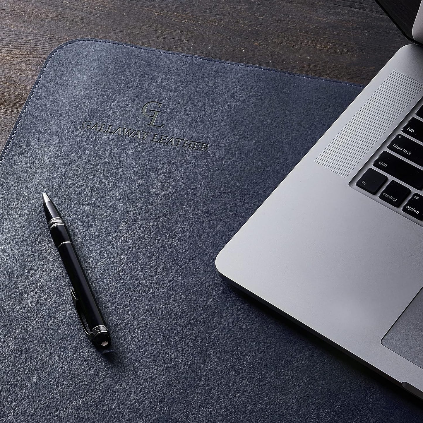 Gallaway Leather Desk Mat, Office Writing Desk Pad, Large 36" x 17" Dark Brown, for Top of Desks, Gift Ready Elegant Computer Desk Cover Protector PU Leather